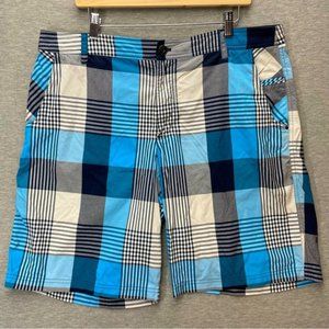 Lululemon Mens Blue Gray Plaid Golf Shorts Size 38